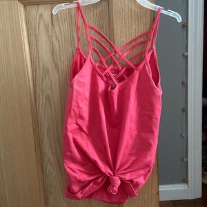 pink cropped tank top